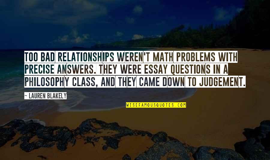 Funny Toronto Maple Leaf Quotes By Lauren Blakely: Too bad relationships weren't math problems with precise