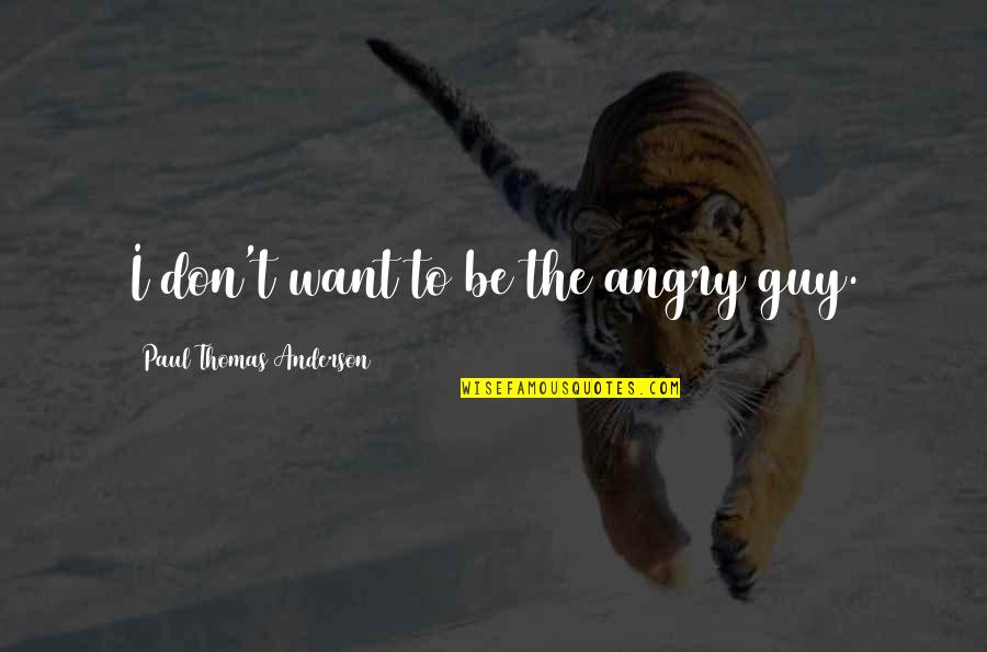 Funny Torts Quotes By Paul Thomas Anderson: I don't want to be the angry guy.