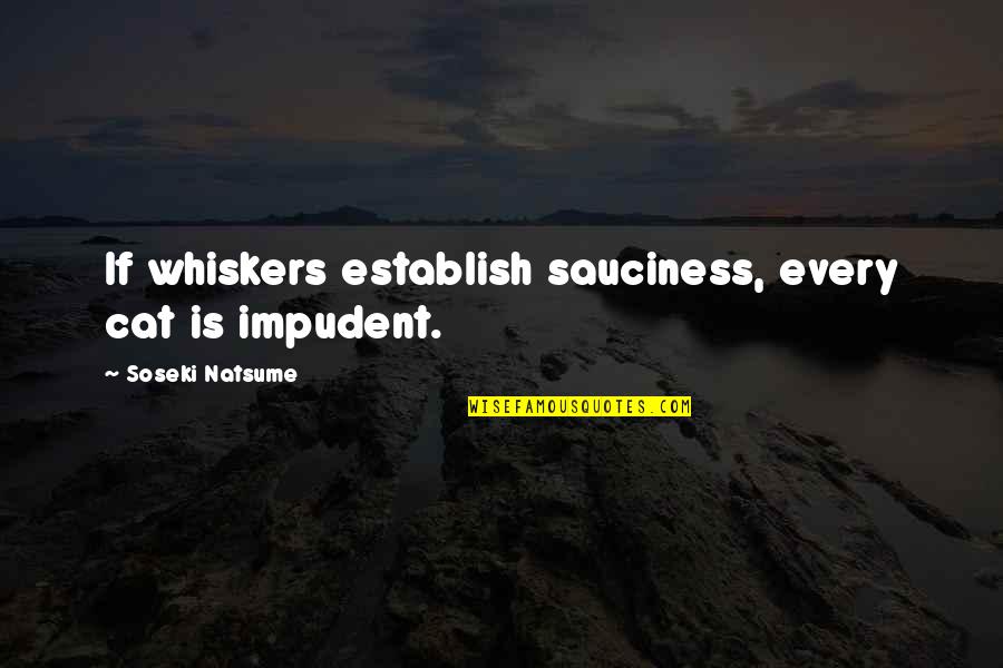Funny Tourism Quotes By Soseki Natsume: If whiskers establish sauciness, every cat is impudent.
