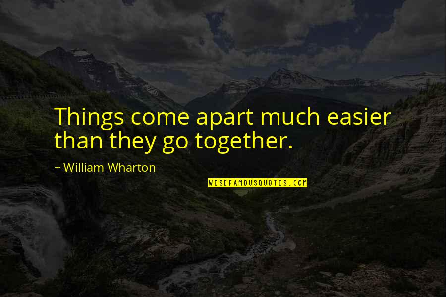 Funny Town Quotes By William Wharton: Things come apart much easier than they go