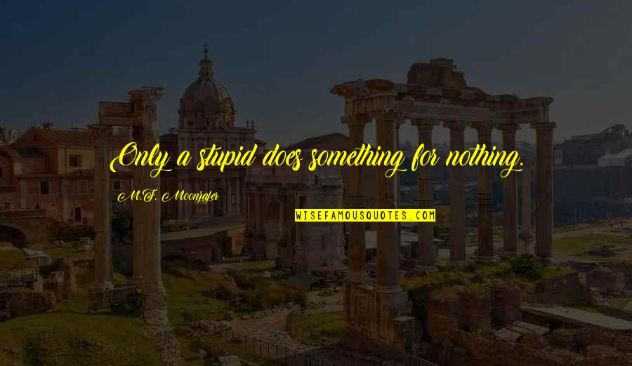 Funny Trap House Quotes By M.F. Moonzajer: Only a stupid does something for nothing.