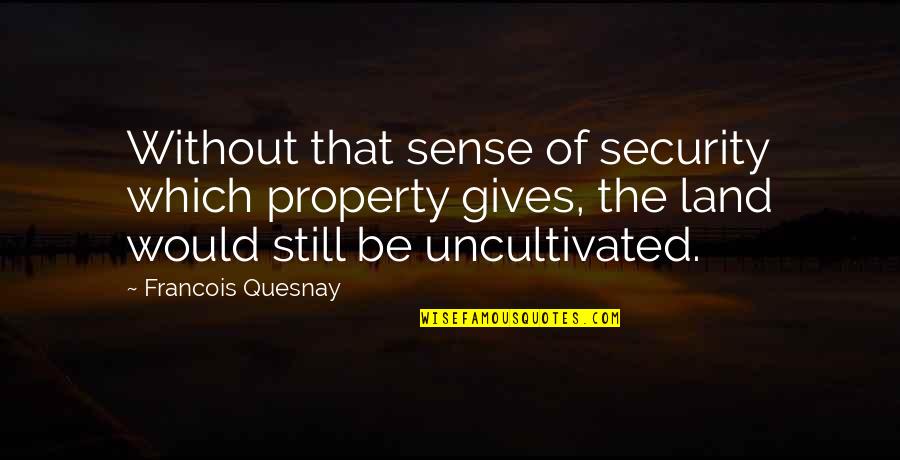 Funny Trio Quotes By Francois Quesnay: Without that sense of security which property gives,