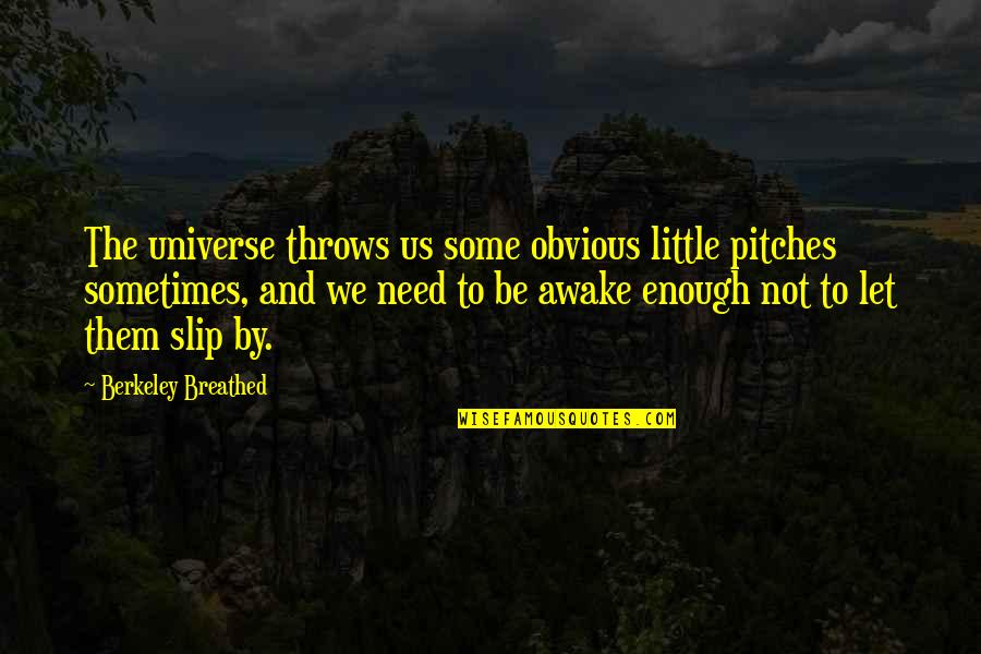 Funny Trippy Quotes By Berkeley Breathed: The universe throws us some obvious little pitches Funny Trippy Quotes By Berkeley Breathed: The universe throws us some obvious little pitches