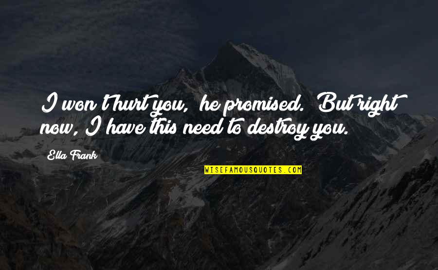 Funny Truth And Lies Quotes By Ella Frank: I won't hurt you," he promised. "But right