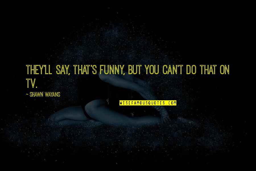 Funny Tv Quotes By Shawn Wayans: They'll say, That's funny, but you can't do