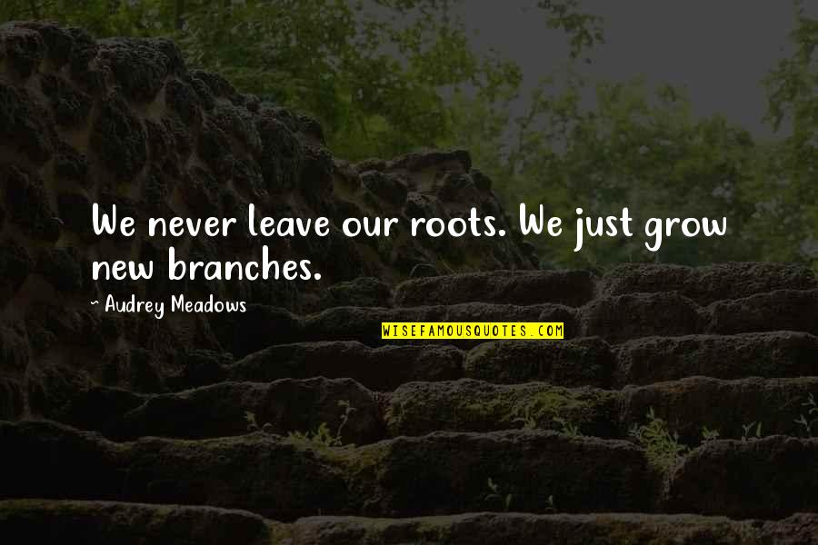 Funny Up North Quotes By Audrey Meadows: We never leave our roots. We just grow