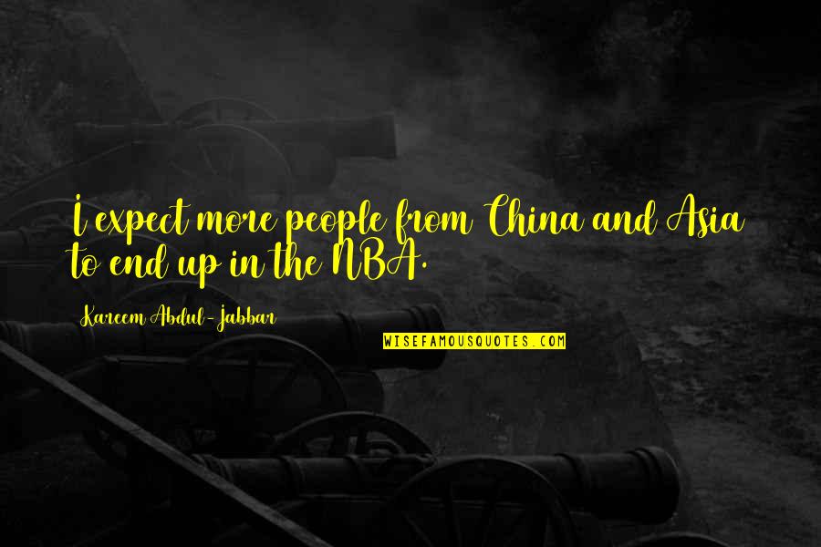 Funny Vicky Pollard Quotes By Kareem Abdul-Jabbar: I expect more people from China and Asia