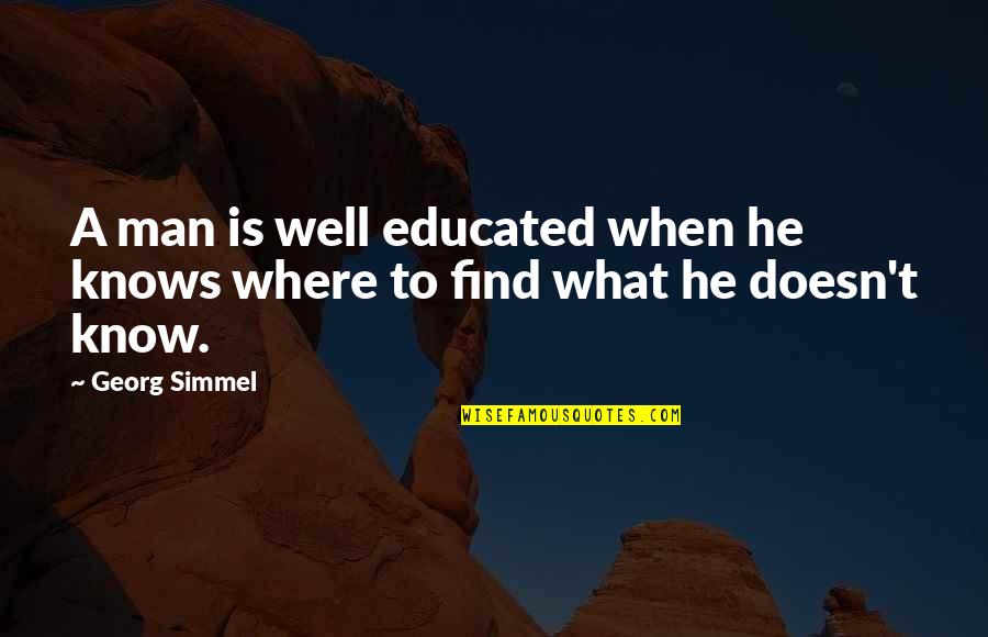 Funny Vizsla Quotes By Georg Simmel: A man is well educated when he knows