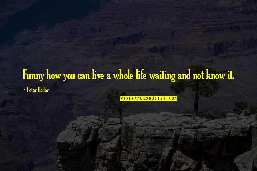 Funny Waiting Quotes By Peter Heller: Funny how you can live a whole life Funny Waiting Quotes By Peter Heller: Funny how you can live a whole life