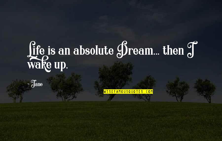 Funny Wake Up Quotes By Jane: Life is an absolute Dream... then I wake