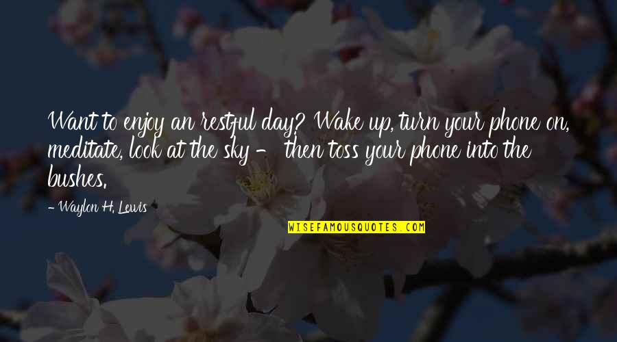 Funny Wake Up Quotes By Waylon H. Lewis: Want to enjoy an restful day? Wake up,