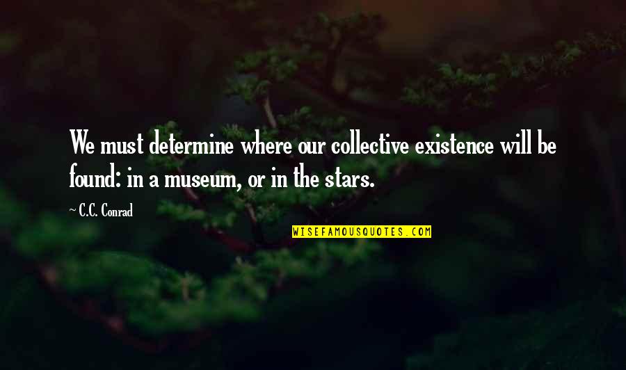 Funny Wall Hanging Quotes By C.C. Conrad: We must determine where our collective existence will