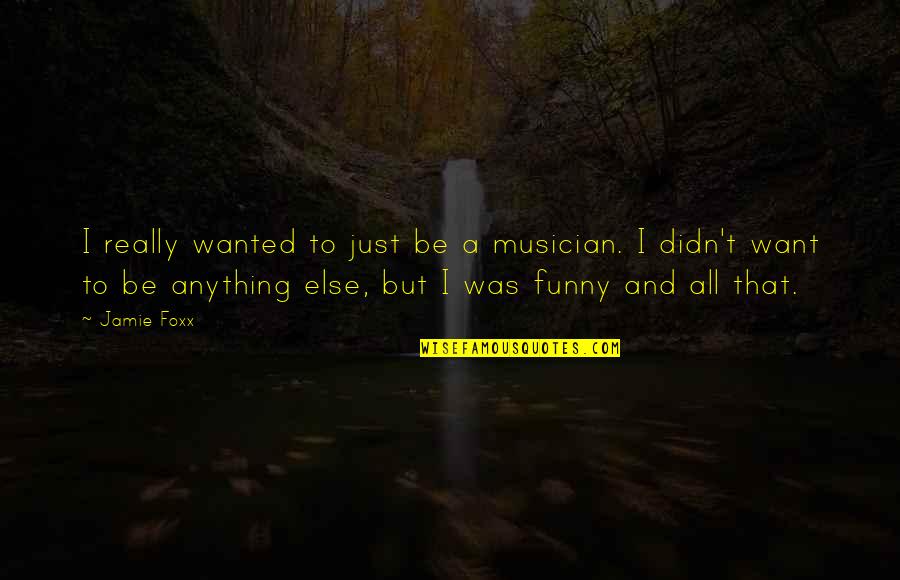 Funny Wanted Quotes By Jamie Foxx: I really wanted to just be a musician. Funny Wanted Quotes By Jamie Foxx: I really wanted to just be a musician.