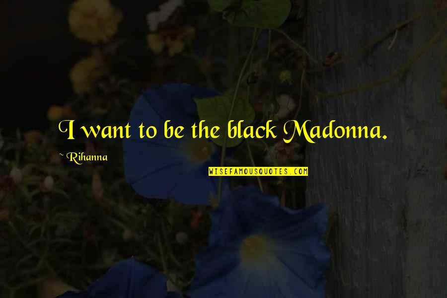 Funny Woodstock Quotes By Rihanna: I want to be the black Madonna.
