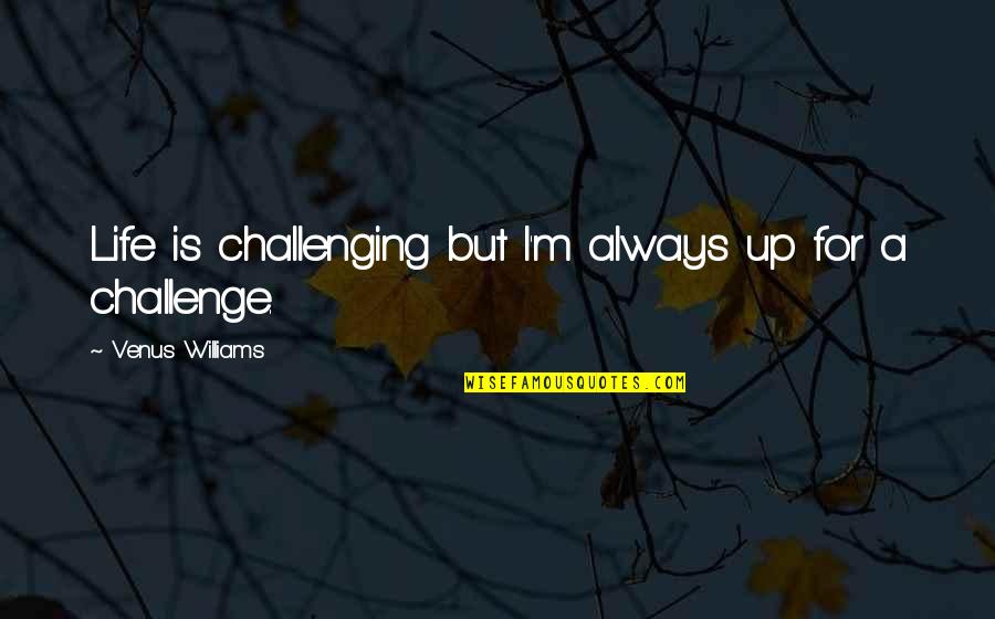 Funny Ygotas Quotes By Venus Williams: Life is challenging but I'm always up for