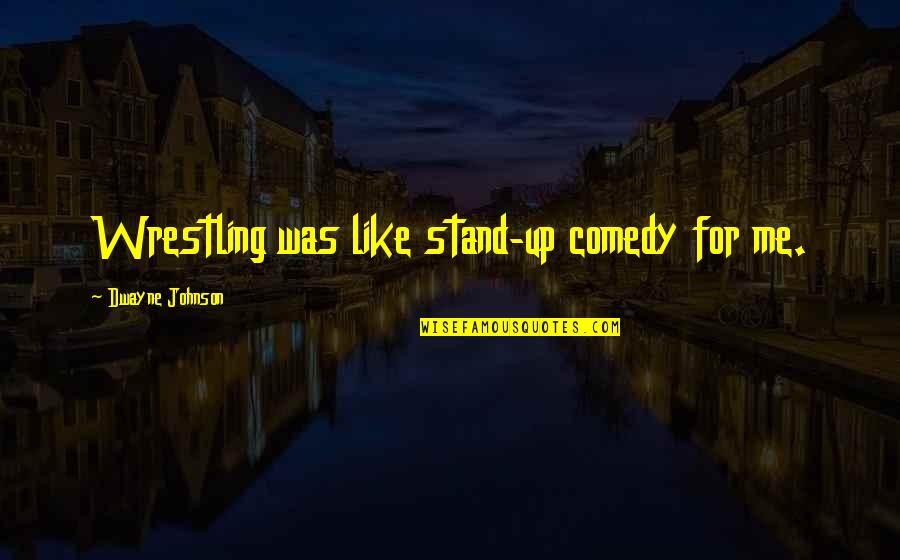 Funny Yolo Quotes By Dwayne Johnson: Wrestling was like stand-up comedy for me.