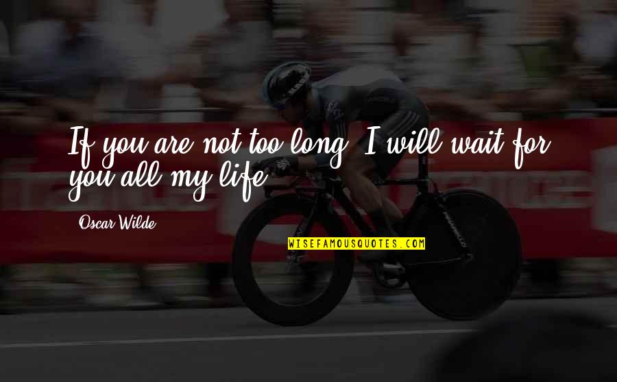 Funny You Are My Quotes By Oscar Wilde: If you are not too long, I will