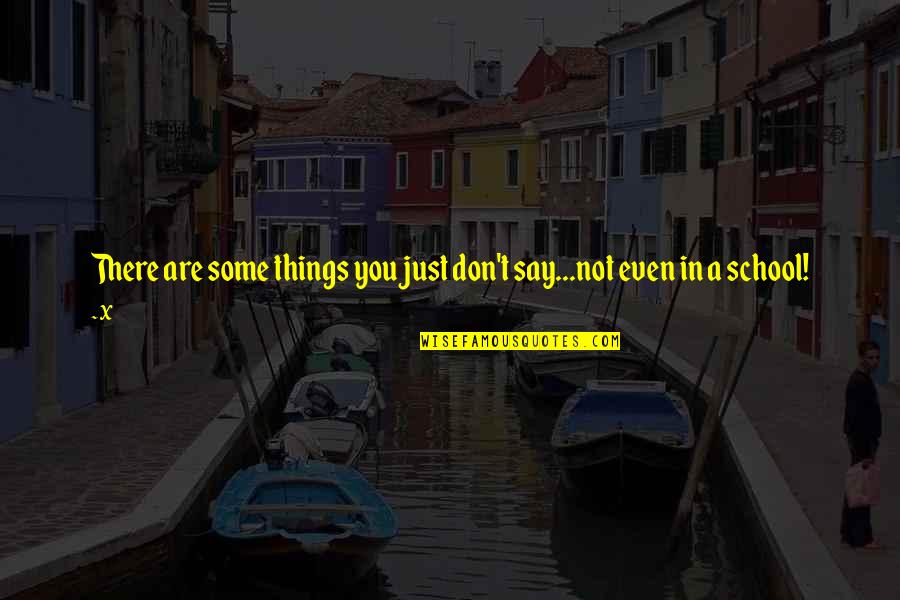 Funny You Are Quotes By X: There are some things you just don't say...not