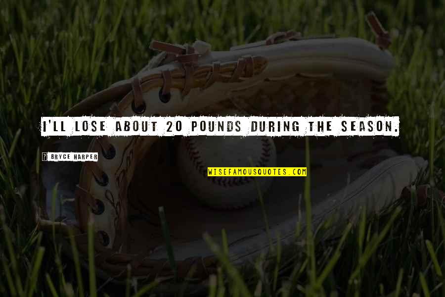 Funny Zodiac Sign Quotes By Bryce Harper: I'll lose about 20 pounds during the season. Funny Zodiac Sign Quotes By Bryce Harper: I'll lose about 20 pounds during the season.