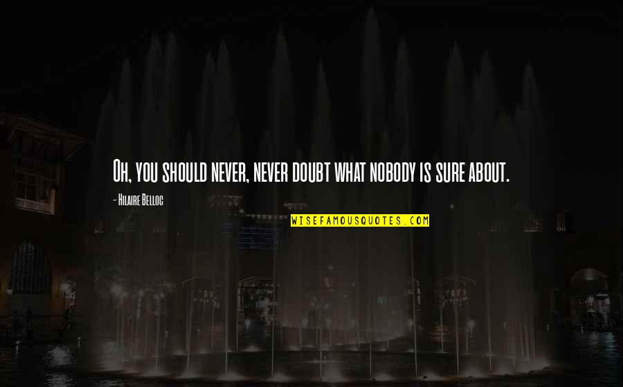 Furcia Color Quotes By Hilaire Belloc: Oh, you should never, never doubt what nobody
