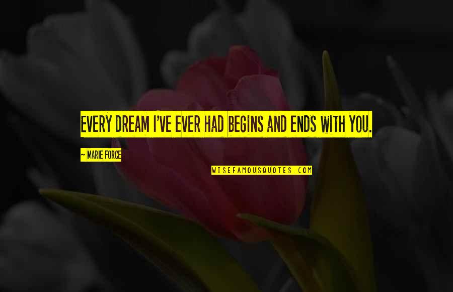 Furioso Dreadnought Quotes By Marie Force: Every dream I've ever had begins and ends
