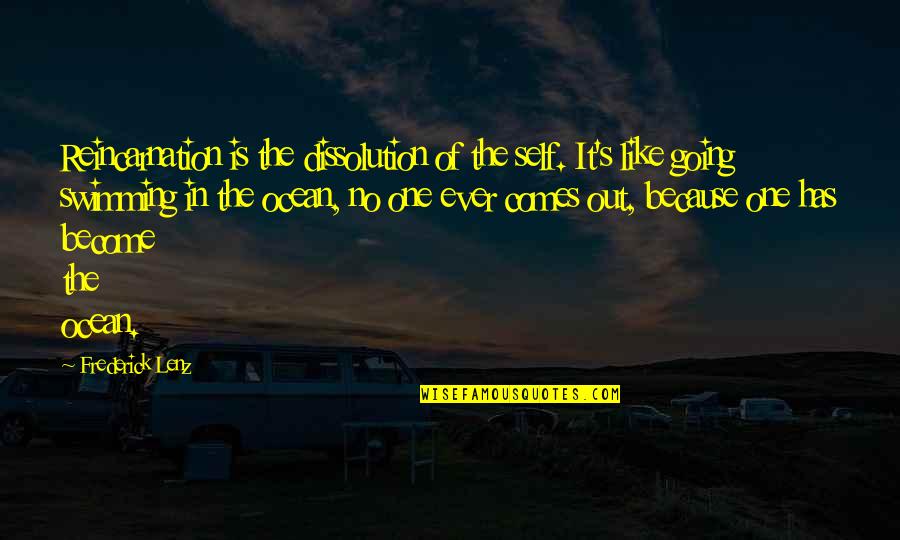 Furnell Chapman Quotes By Frederick Lenz: Reincarnation is the dissolution of the self. It's Furnell Chapman Quotes By Frederick Lenz: Reincarnation is the dissolution of the self. It's