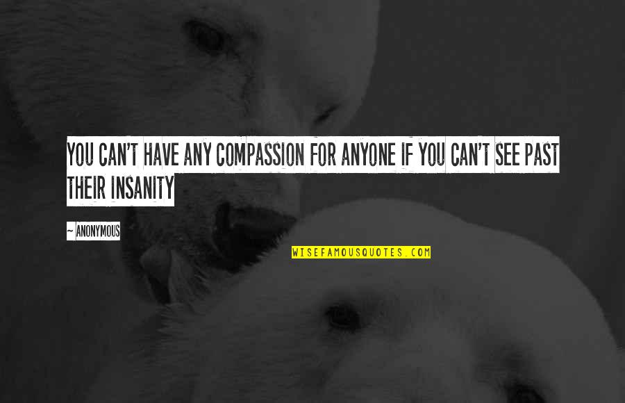 Further Maths Quotes By Anonymous: You can't have any compassion for anyone if