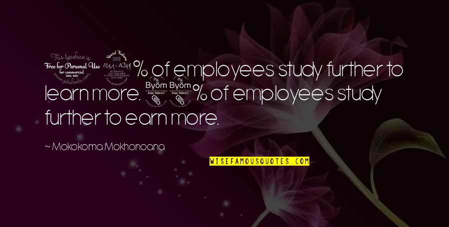 Further More Quotes By Mokokoma Mokhonoana: 12% of employees study further to learn more.