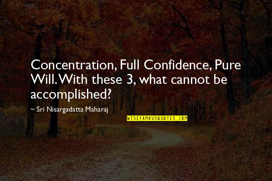 Fusilli Quotes By Sri Nisargadatta Maharaj: Concentration, Full Confidence, Pure Will. With these 3,