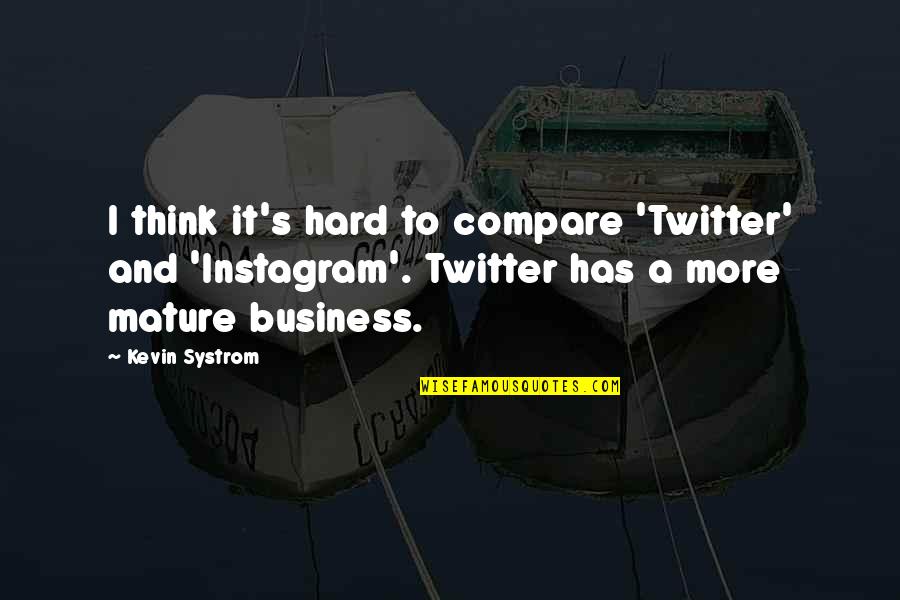 Futet Quimico Quotes By Kevin Systrom: I think it's hard to compare 'Twitter' and