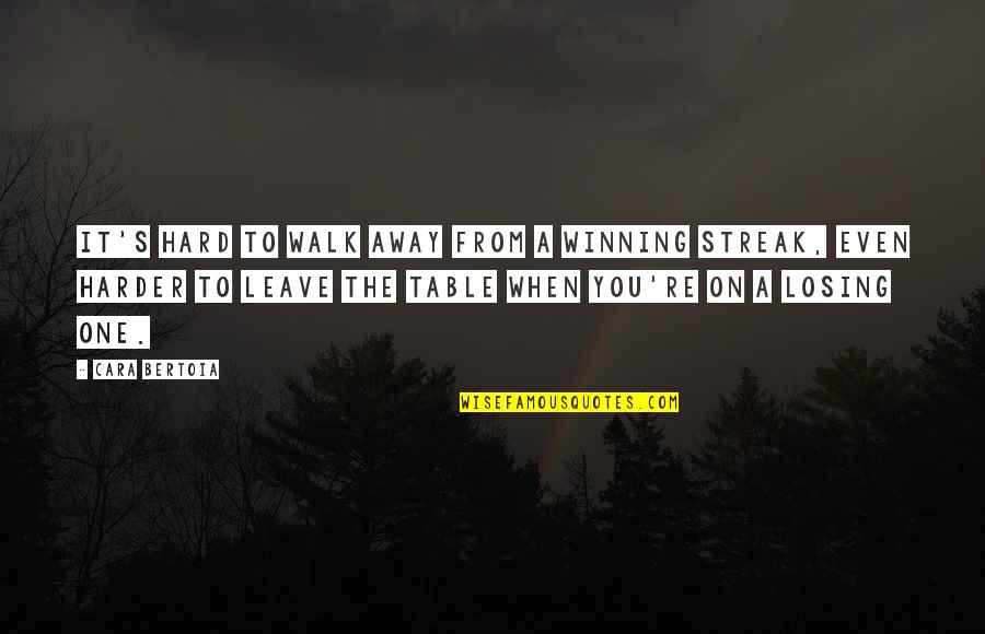 Futorian Recliner Quotes By Cara Bertoia: It's hard to walk away from a winning