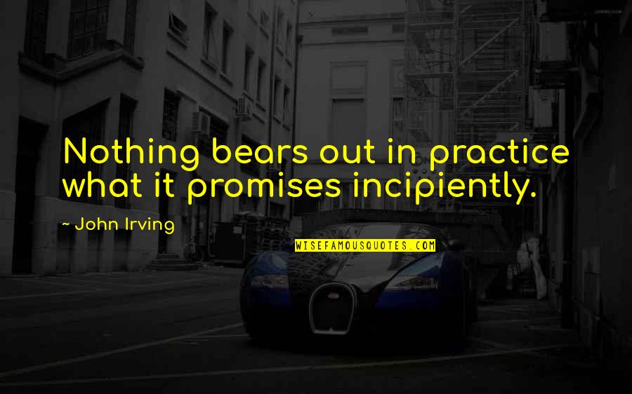 Future Careers Quotes By John Irving: Nothing bears out in practice what it promises