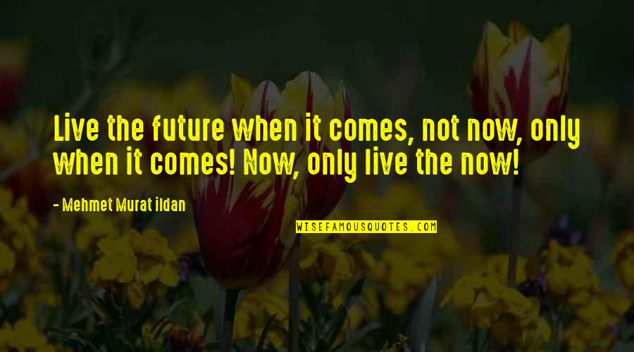 Future Comes Quotes By Mehmet Murat Ildan: Live the future when it comes, not now,