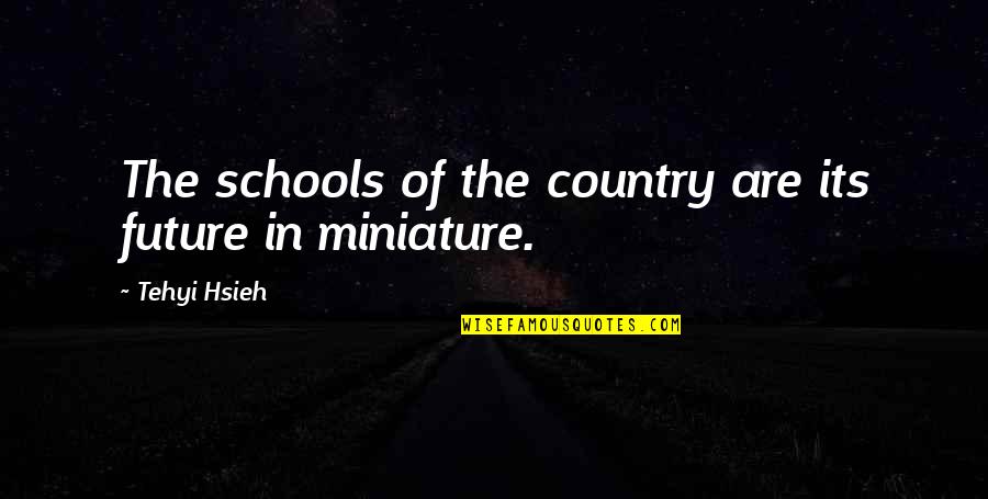 Future Education Quotes By Tehyi Hsieh: The schools of the country are its future Future Education Quotes By Tehyi Hsieh: The schools of the country are its future