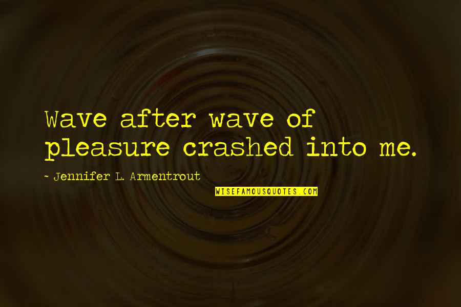 Future Focused Quotes By Jennifer L. Armentrout: Wave after wave of pleasure crashed into me.