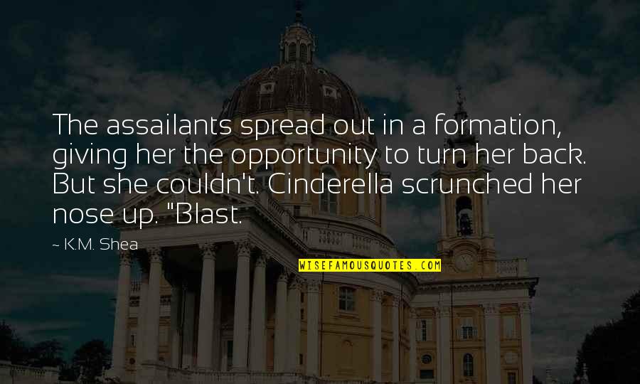 Future Gf Quotes By K.M. Shea: The assailants spread out in a formation, giving