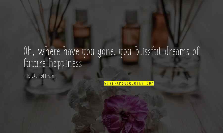 Future Happiness Quotes By E.T.A. Hoffmann: Oh, where have you gone, you blissful dreams