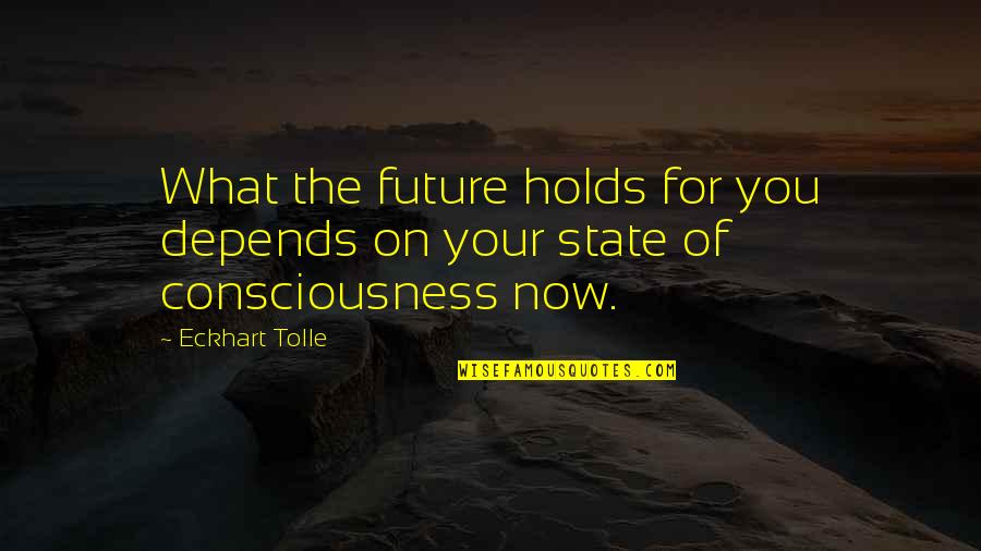 Future Holds Quotes By Eckhart Tolle: What the future holds for you depends on