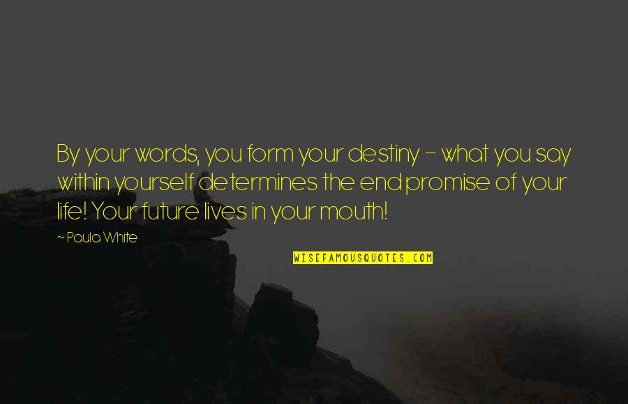 Future Lives Quotes By Paula White: By your words, you form your destiny -