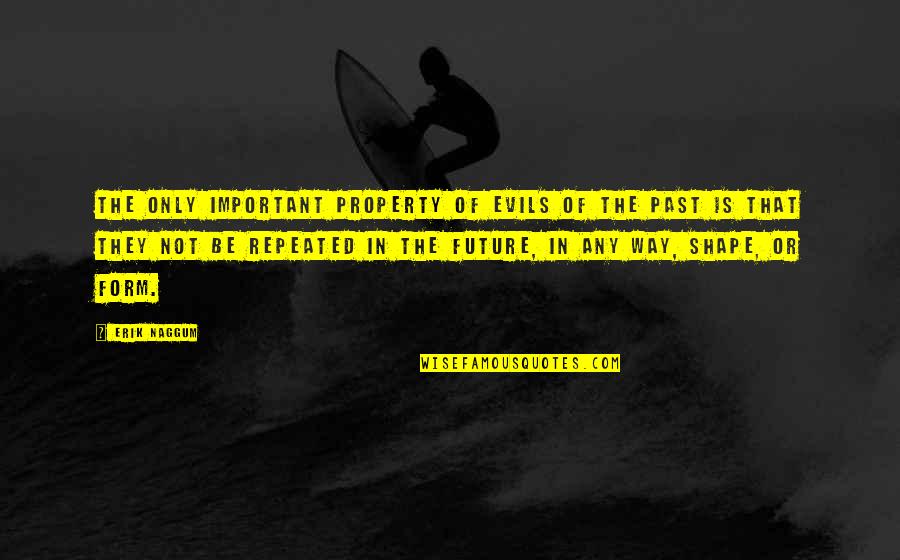 Future Not The Past Quotes By Erik Naggum: The only important property of evils of the Future Not The Past Quotes By Erik Naggum: The only important property of evils of the
