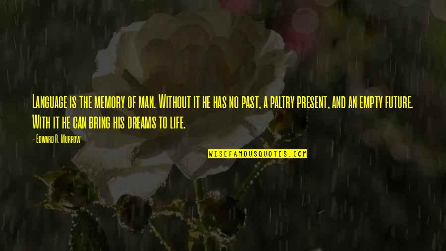 Future Of Life Quotes By Edward R. Murrow: Language is the memory of man. Without it Future Of Life Quotes By Edward R. Murrow: Language is the memory of man. Without it