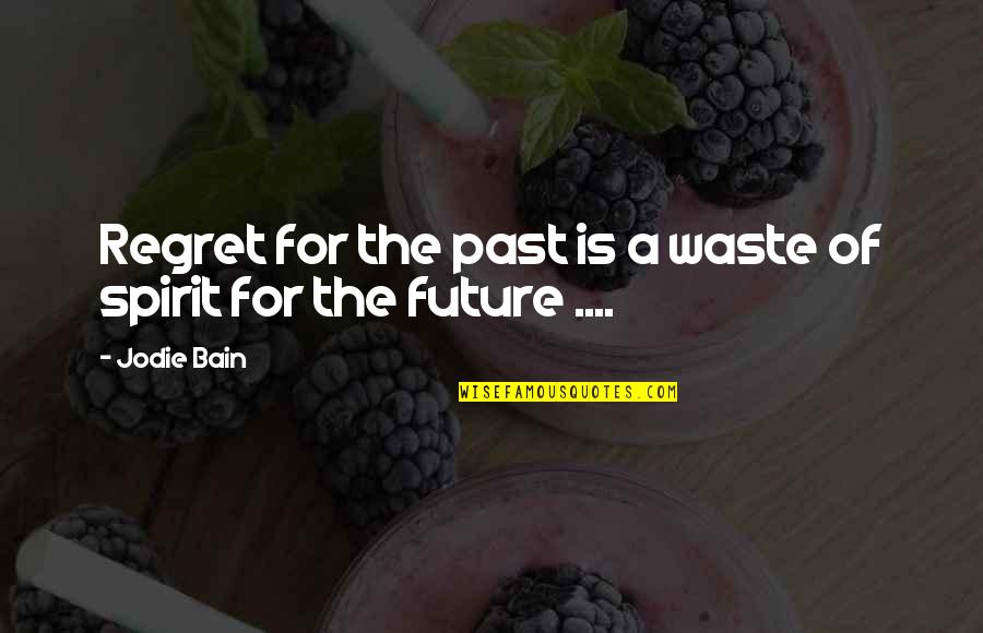 Future Regret Quotes By Jodie Bain: Regret for the past is a waste of