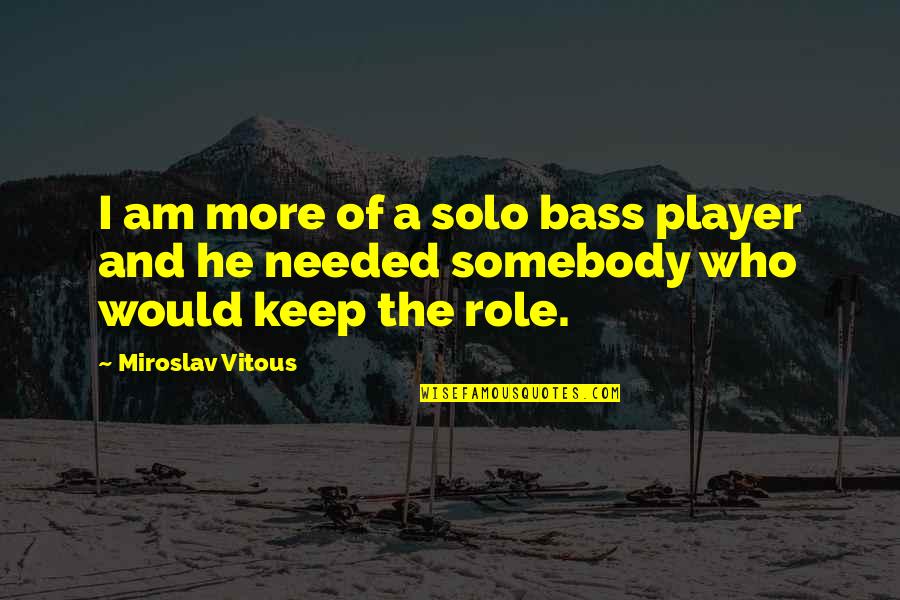 Future Will Bring Quotes By Miroslav Vitous: I am more of a solo bass player