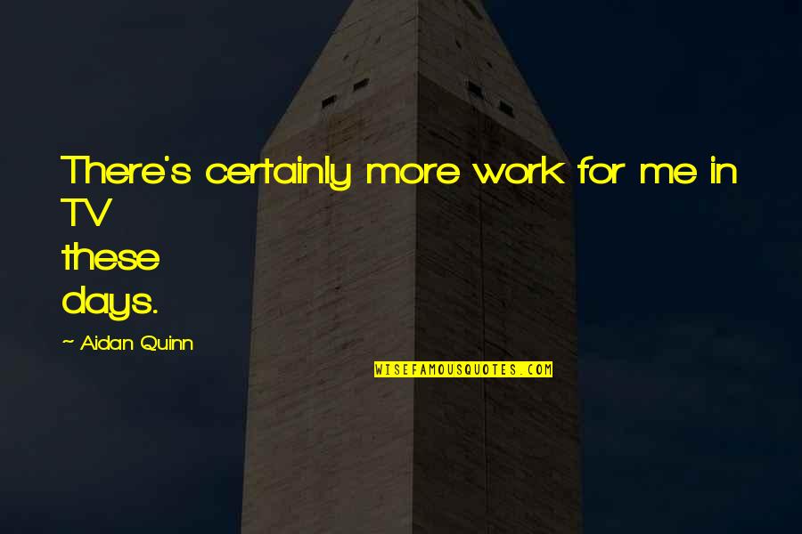 Futureheads Industries Quotes By Aidan Quinn: There's certainly more work for me in TV Futureheads Industries Quotes By Aidan Quinn: There's certainly more work for me in TV