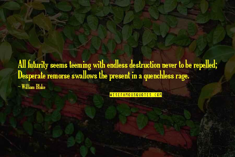 Futurity Quotes By William Blake: All futurity seems teeming with endless destruction never Futurity Quotes By William Blake: All futurity seems teeming with endless destruction never