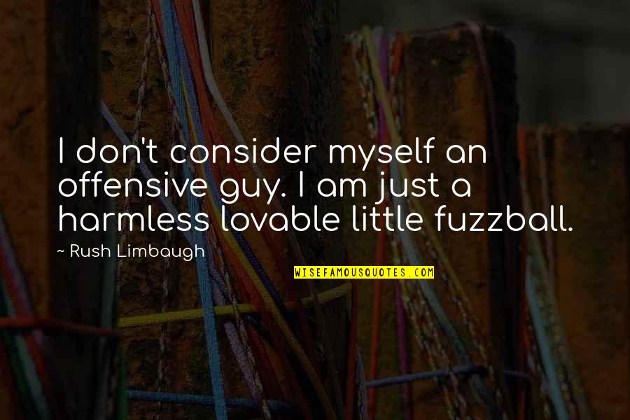 Fuzzball Quotes By Rush Limbaugh: I don't consider myself an offensive guy. I