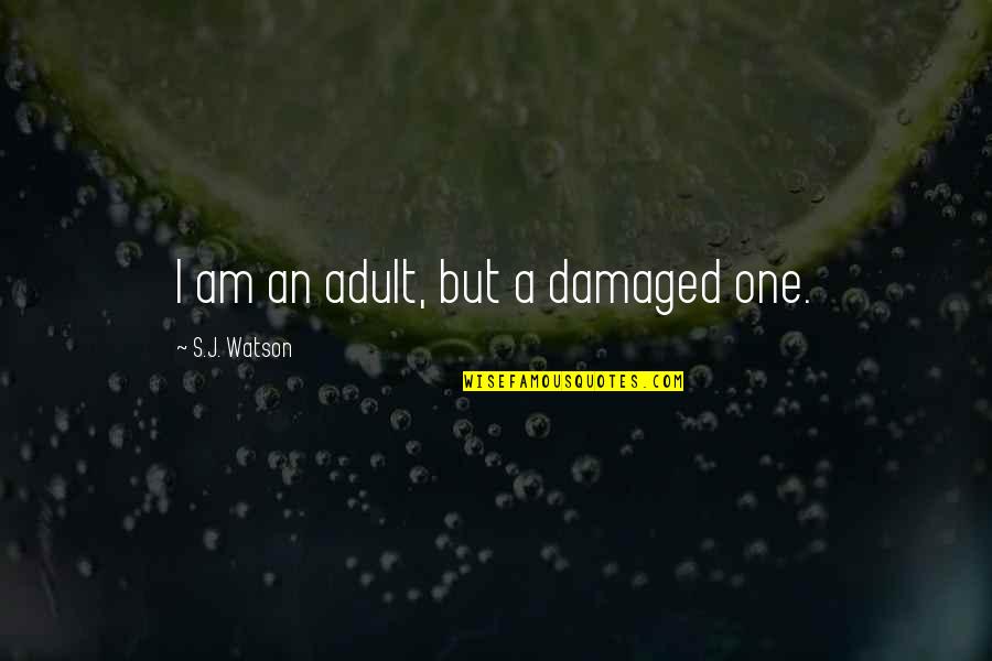 G.d. Watson Quotes By S.J. Watson: I am an adult, but a damaged one.