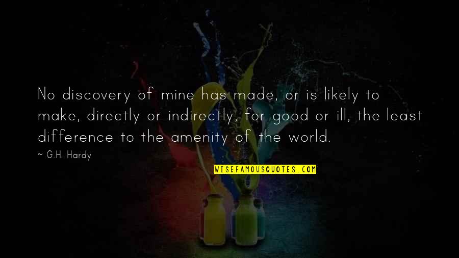 G H Hardy Quotes By G.H. Hardy: No discovery of mine has made, or is