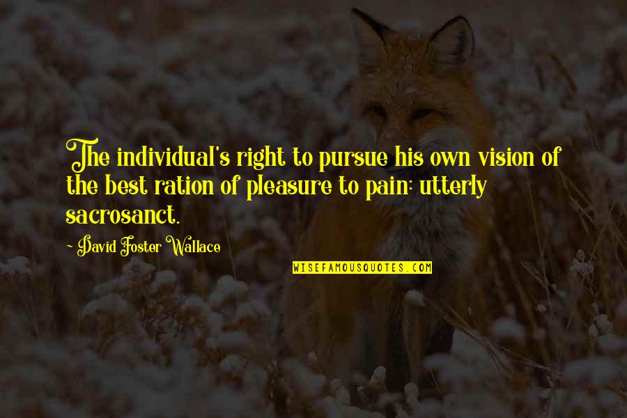 G N Ration Y Quotes By David Foster Wallace: The individual's right to pursue his own vision