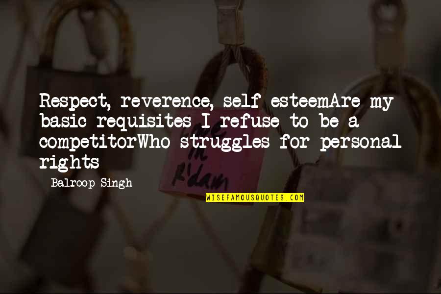 G Ranssons Quotes By Balroop Singh: Respect, reverence, self-esteemAre my basic requisites I refuse G Ranssons Quotes By Balroop Singh: Respect, reverence, self-esteemAre my basic requisites I refuse
